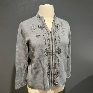 Chicos 3 petite holiday zip sweater